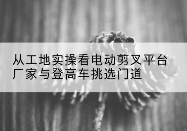 赞皇电动剪叉升降平台厂家-从工地实操看电动剪叉平台厂家与登高车挑选门道